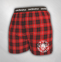 100 Monkeys - Logo flannel boxer shorts