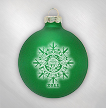 100 Monkeys - Snowflake Logo Green Holiday ornament
